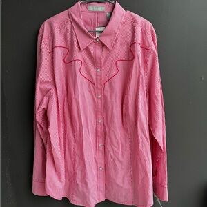 Liz Claiborne western style gingham button down NWT